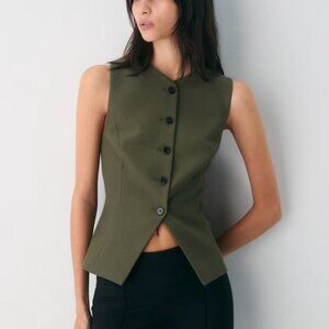 NWT Aritzia WILFRED Regal Vest - (Re)ssential Dark Olive 8